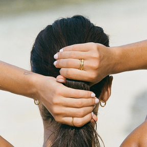 Gemini Waterproof Ring Duo in 18k Gold