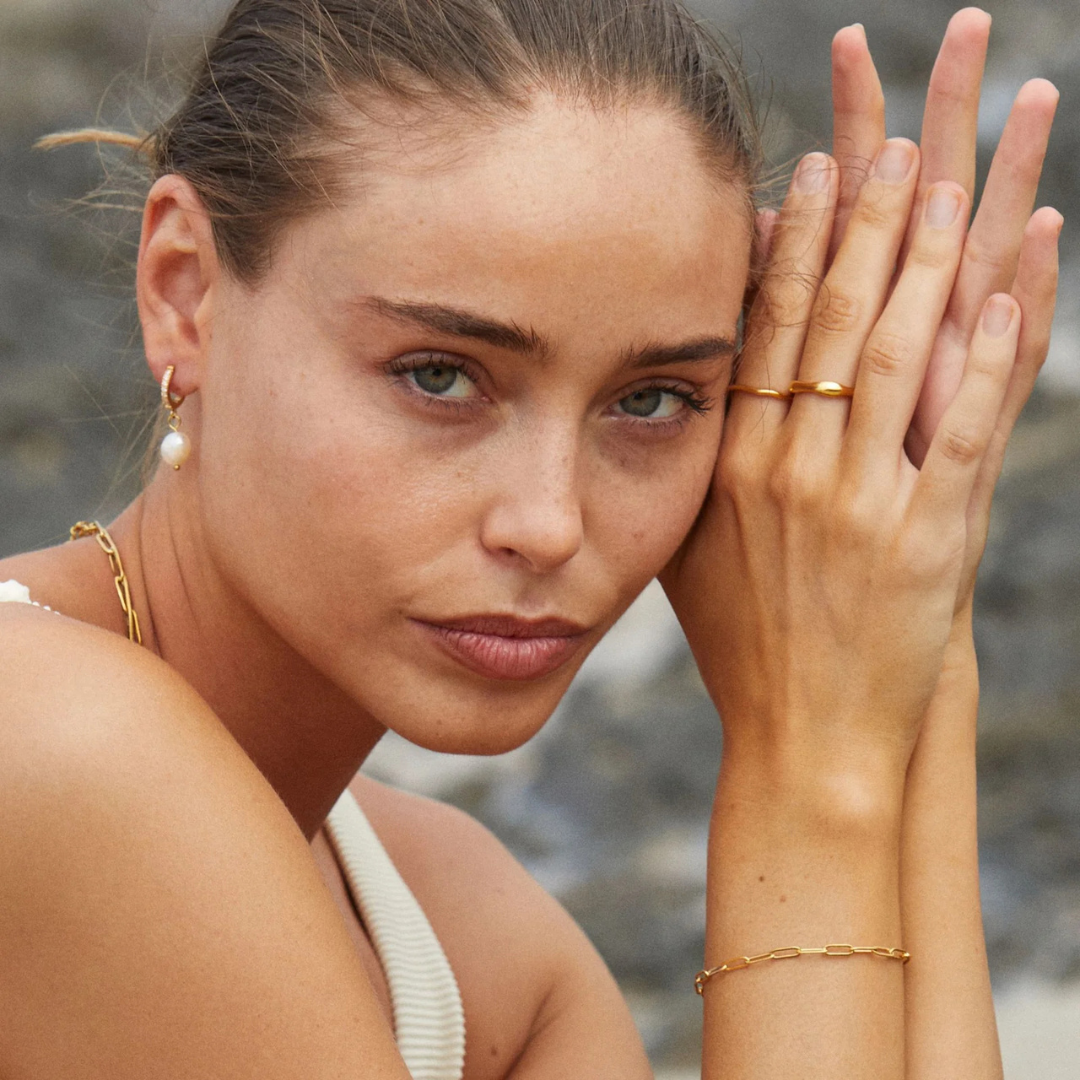 Gemini Waterproof Ring Duo in 18k Gold