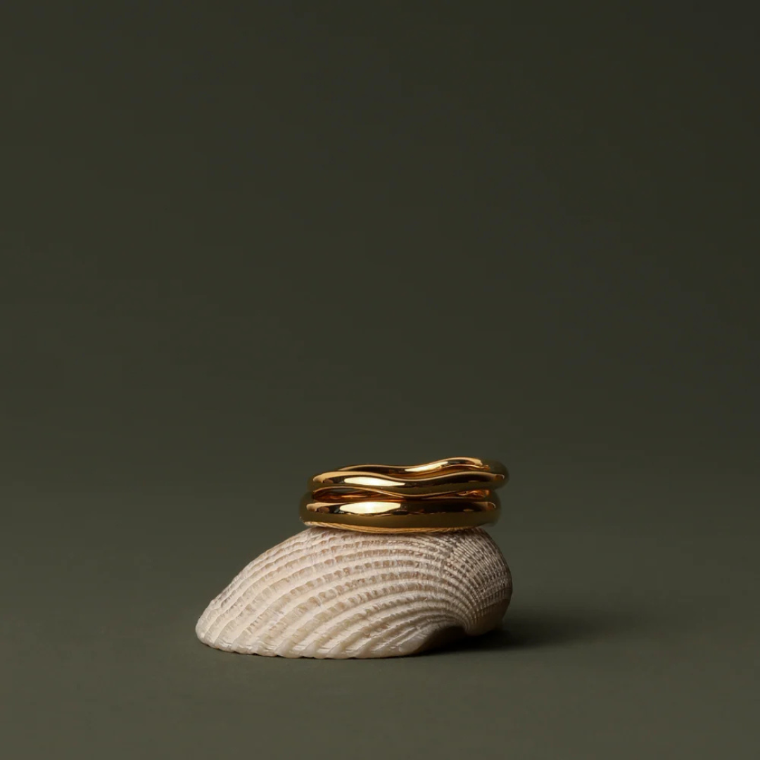 Gemini Waterproof Ring Duo in 18k Gold