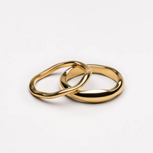 Gemini Waterproof Ring Duo in 18k Gold