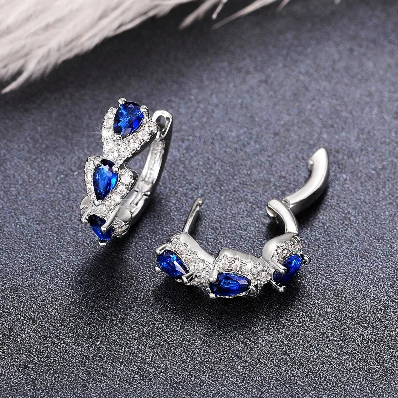 Elegant Hoop Earrings with Zirconium Stones