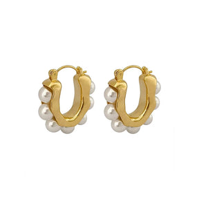 Hoop Earrings with Pearls