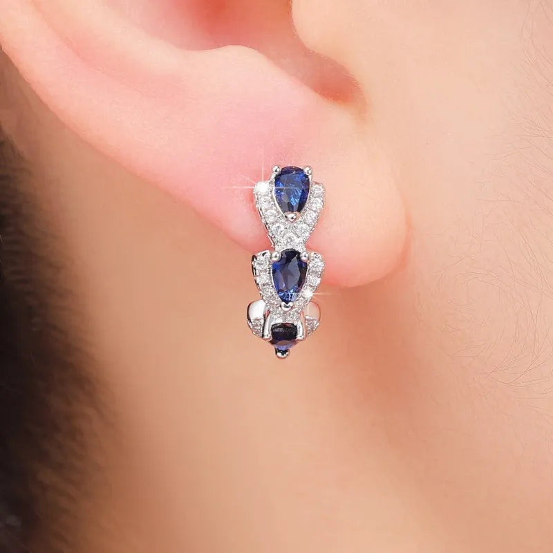 Elegant Hoop Earrings with Zirconium Stones