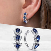 Elegant Hoop Earrings with Zirconium Stones