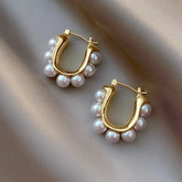 Hoop Earrings with Pearls