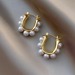 Hoop Earrings with Pearls